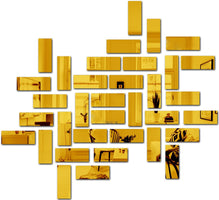 Golden acrylic rectangle mirror up