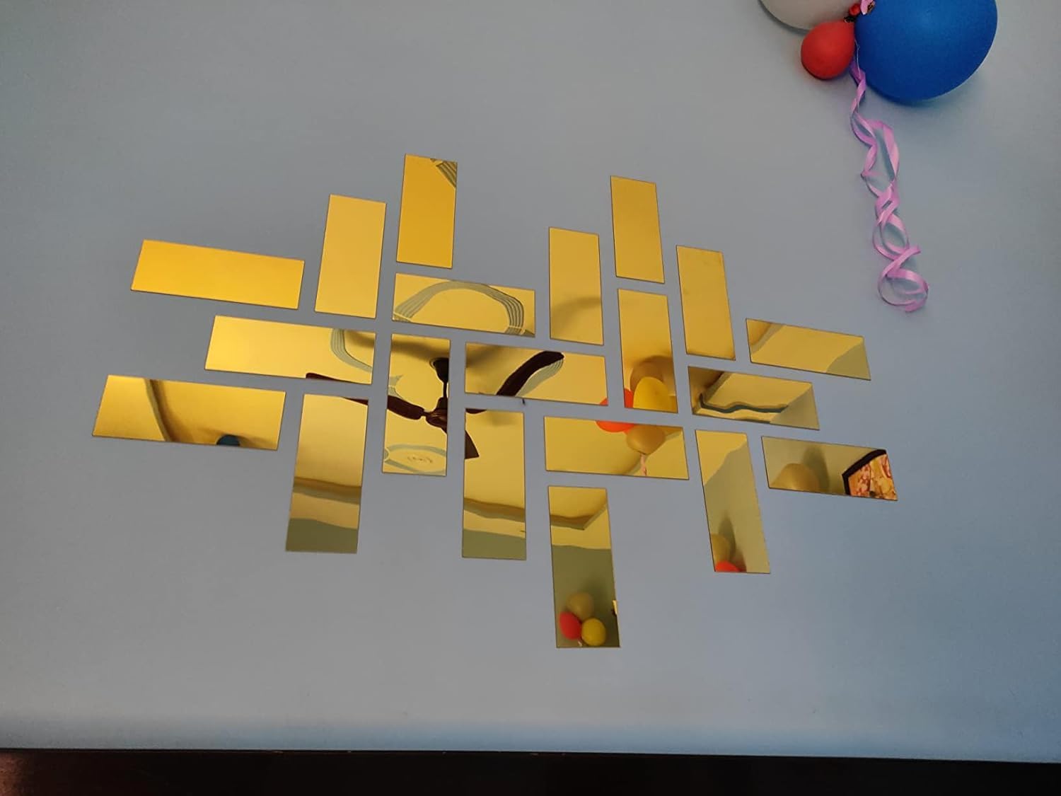 Golden acrylic rectangle mirror