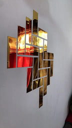 Golden acrylic rectangle mirror up
